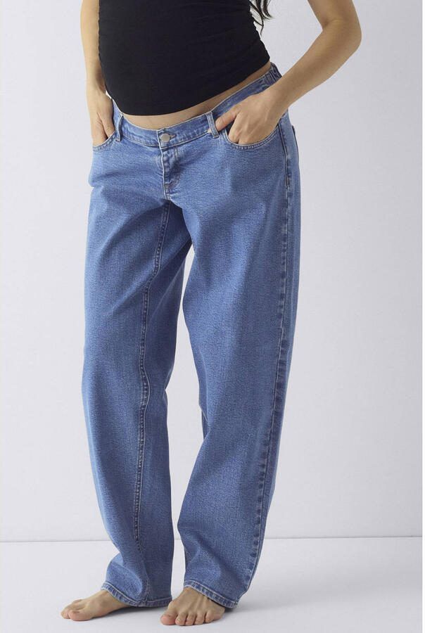 ONLY MATERNITY Olmluma low waist zwangerschaps straight leg jeans medium blue denim