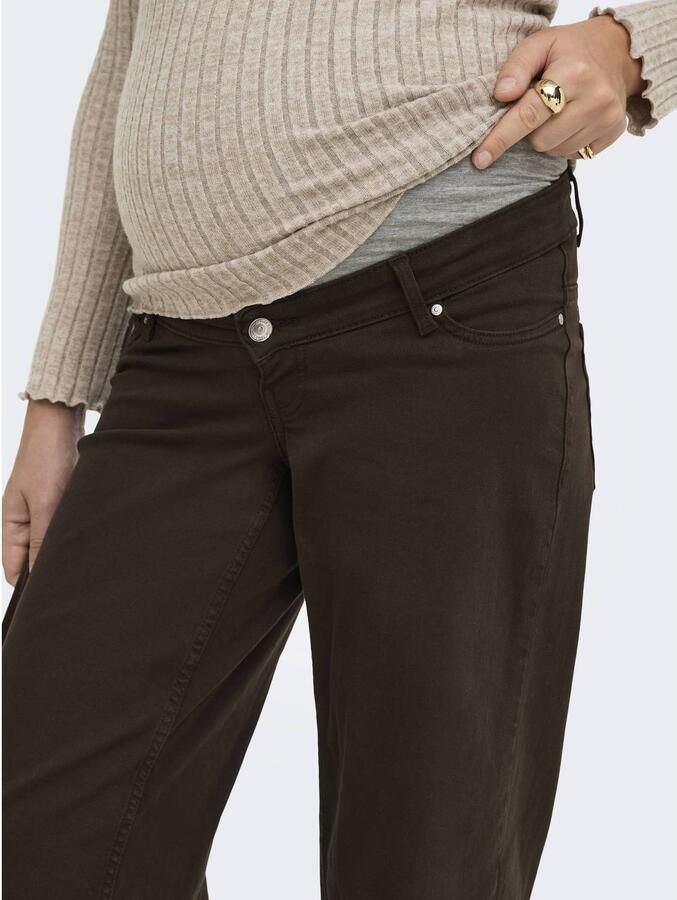 ONLY MATERNITY Olmmadison high waist wide leg zwangerschapsjeans donkerbruin Dames Denim maat XXL-32