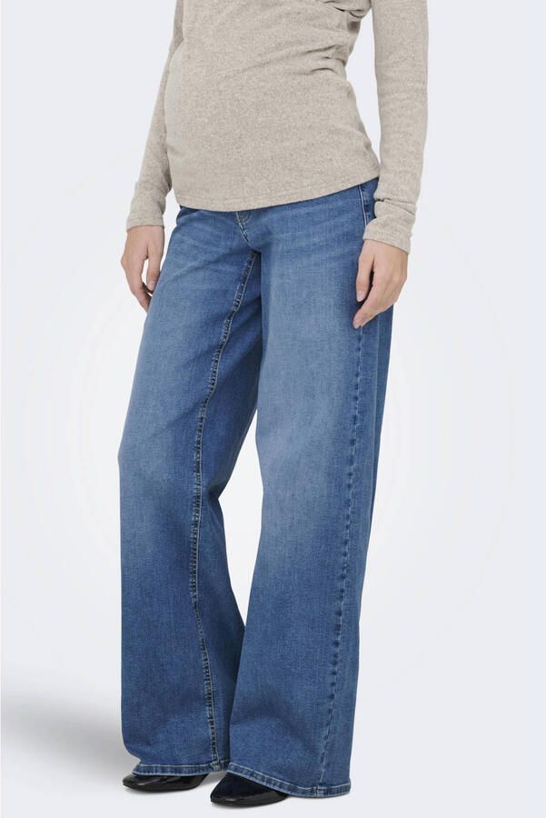ONLY MATERNITY OLMMADISON wide leg zwangerschaps jeans middelblauw