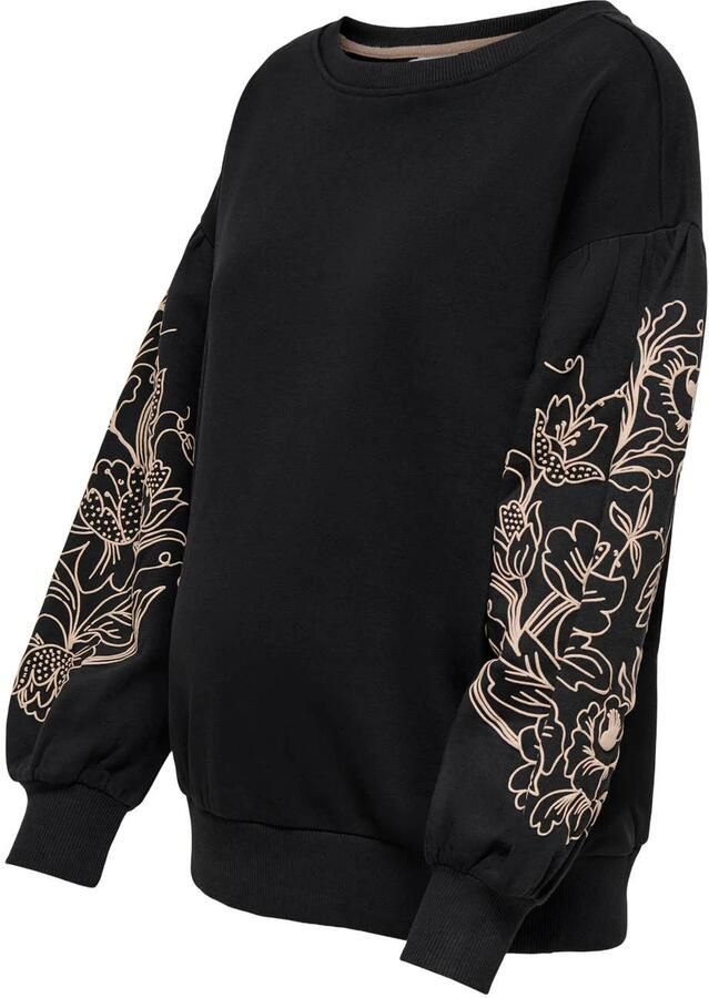 ONLY MATERNITY rechtvallende zwangerschapssweater met print Trui Zwart maat XXL - Foto 2