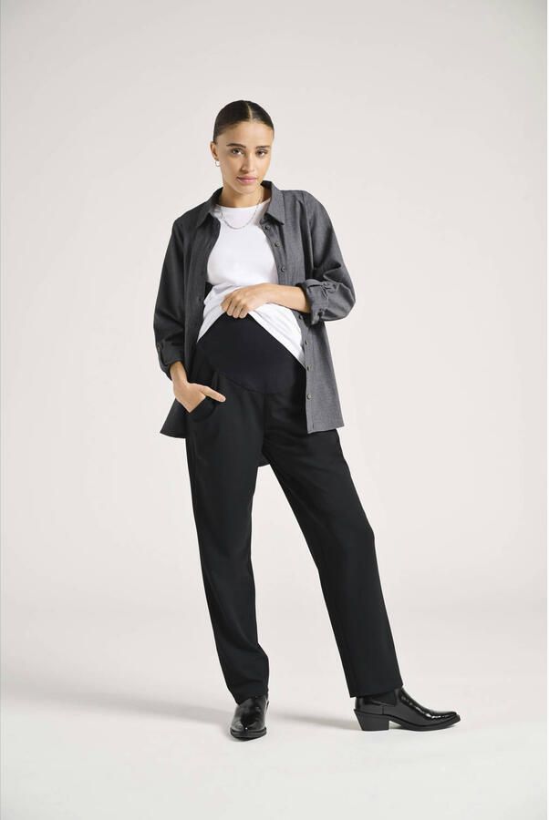 ONLY MATERNITY regular high waist zwangerschaps casual broek zwart