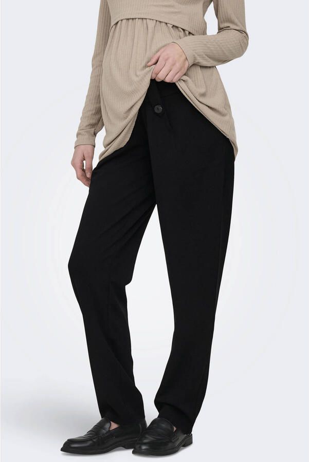 ONLY MATERNITY regular high waist zwangerschaps casual broek zwart