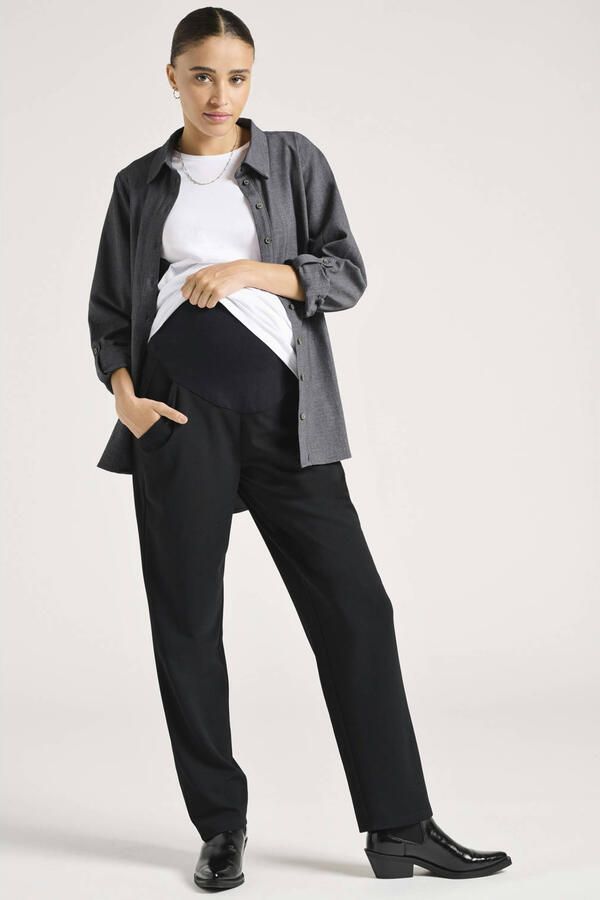 ONLY MATERNITY regular high waist zwangerschaps casual broek zwart - Foto 2