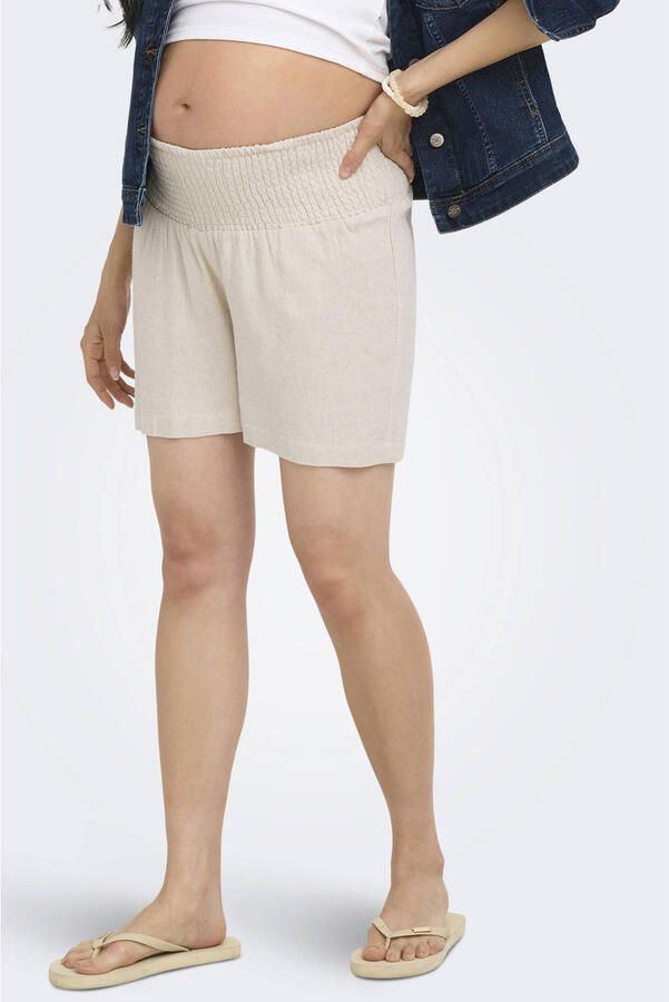 ONLY MATERNITY regular high waist zwangerschaps casual short ecru