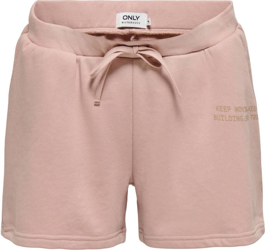 ONLY MATERNITY regular low waist zwangerschaps sweatshort lichtroze