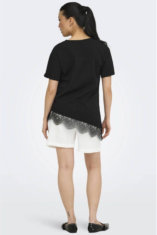 ONLY MATERNITY regular waist zwangerschaps casual short met textuur wit - Foto 2