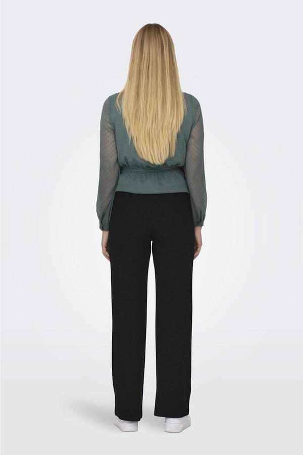 ONLY MATERNITY ribgebreide zwangerschapsbroek zwart Dames Polyester Effen XXL - Foto 3