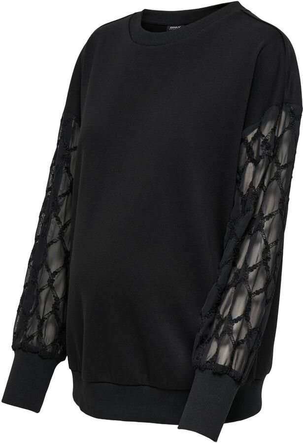 ONLY MATERNITY semi-transparante zwangerschapssweater zwart Trui Dames Polyester Ronde hals maat XXL - Foto 2