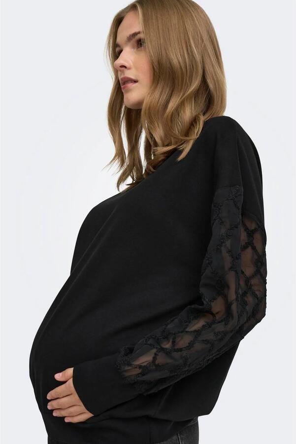 ONLY MATERNITY semi-transparante zwangerschapssweater zwart Trui Dames Polyester Ronde hals maat XXL - Foto 3