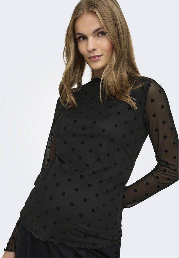 ONLY MATERNITY semi-transparante zwangerschapstop met stippen zwart - Foto 2