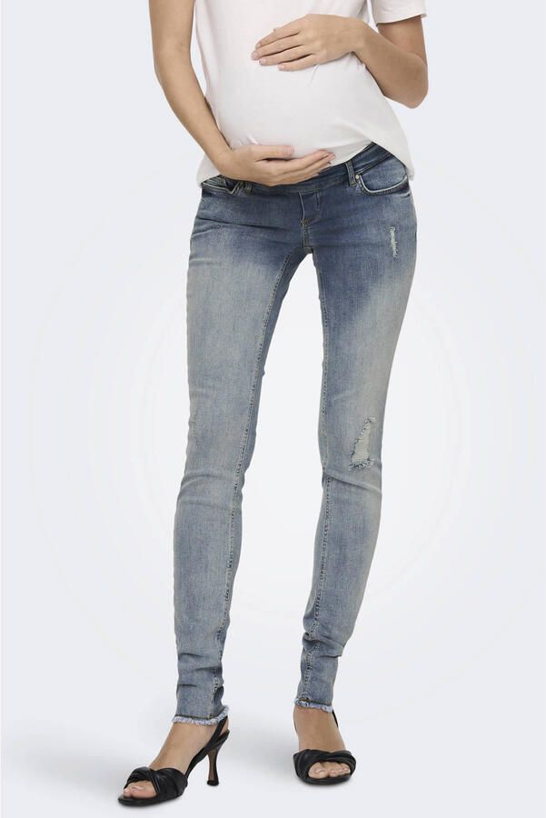 ONLY MATERNITY skinny zwangerschapsjeans OLMBLUSH medium blue denim Blauw Dames Stretchdenim XXL-32