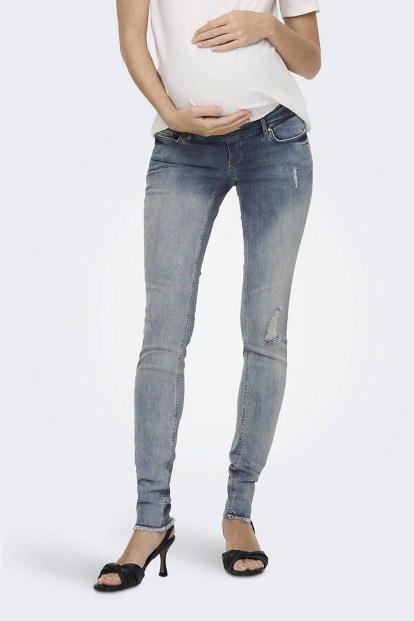 ONLY MATERNITY skinny zwangerschapsjeans OLMBLUSH medium blue denim Blauw Dames Stretchdenim XXL-32