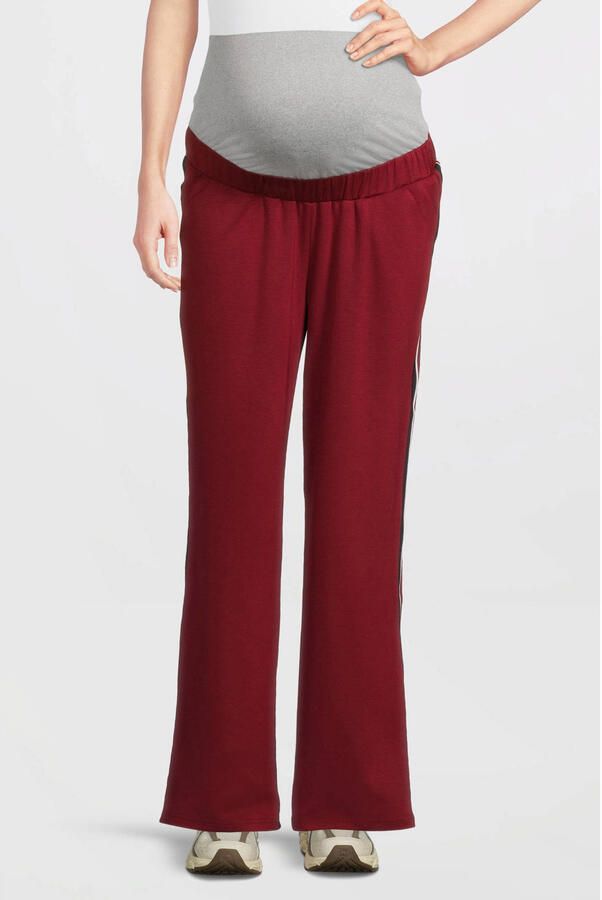 ONLY MATERNITY straight regular waist zwangerschaps casual broek donkerrood