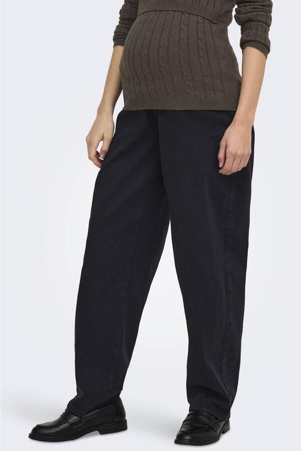 ONLY MATERNITY zwangerschaps barrel jeans black denim Zwart Effen maat XXL-32
