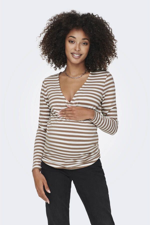 ONLY MATERNITY zwangerschaps- en voedings overslagtop bruin