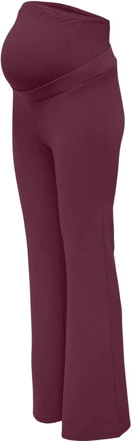 ONLY MATERNITY zwangerschaps flared broek donkerrood