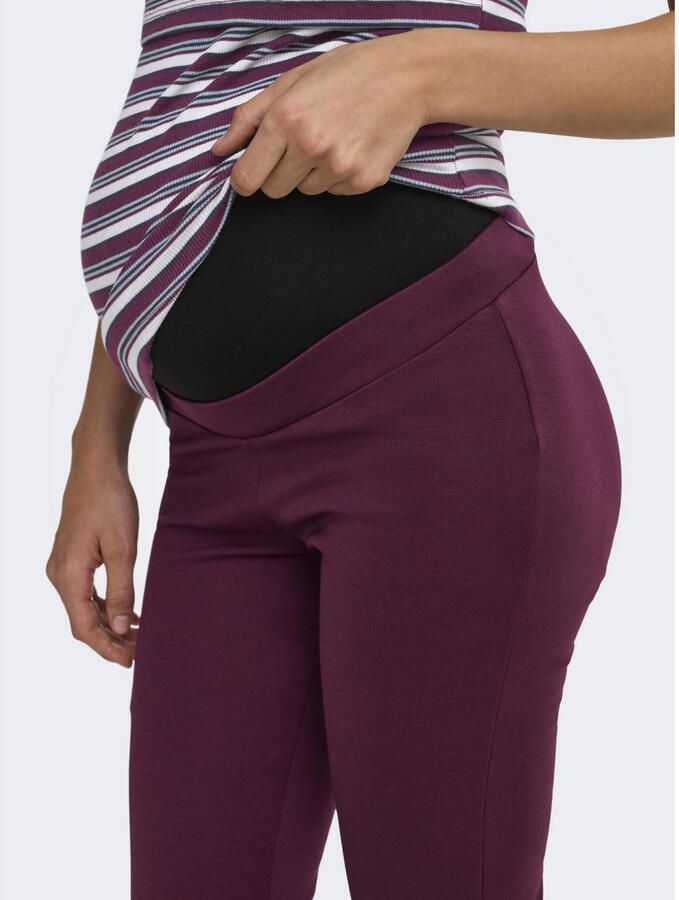 ONLY MATERNITY zwangerschaps flared broek donkerrood Dames Polyester maat XXL-32