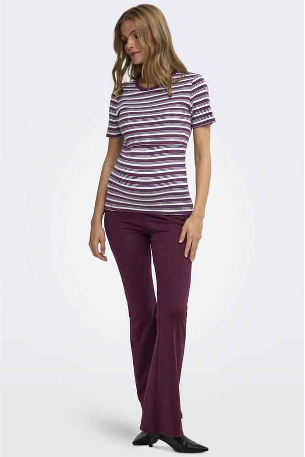 ONLY MATERNITY zwangerschaps flared broek donkerrood Dames Polyester maat XXL-32 - Foto 3