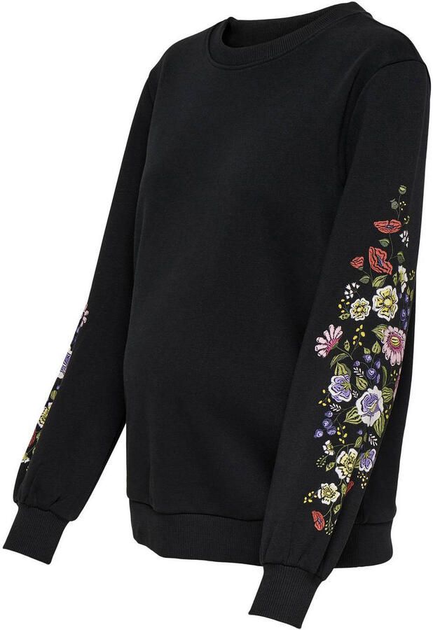 ONLY MATERNITY zwangerschaps gebloemde sweater zwart