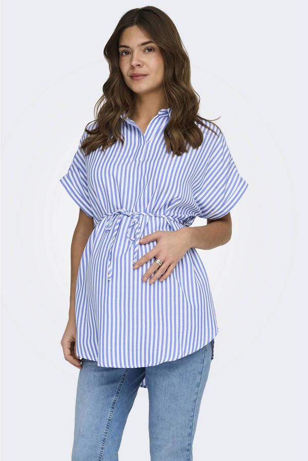 ONLY MATERNITY zwangerschaps gestreepte blousetop lichtblauw