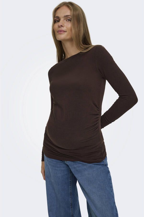 ONLY MATERNITY zwangerschaps longsleeve donkerbruin - Foto 3