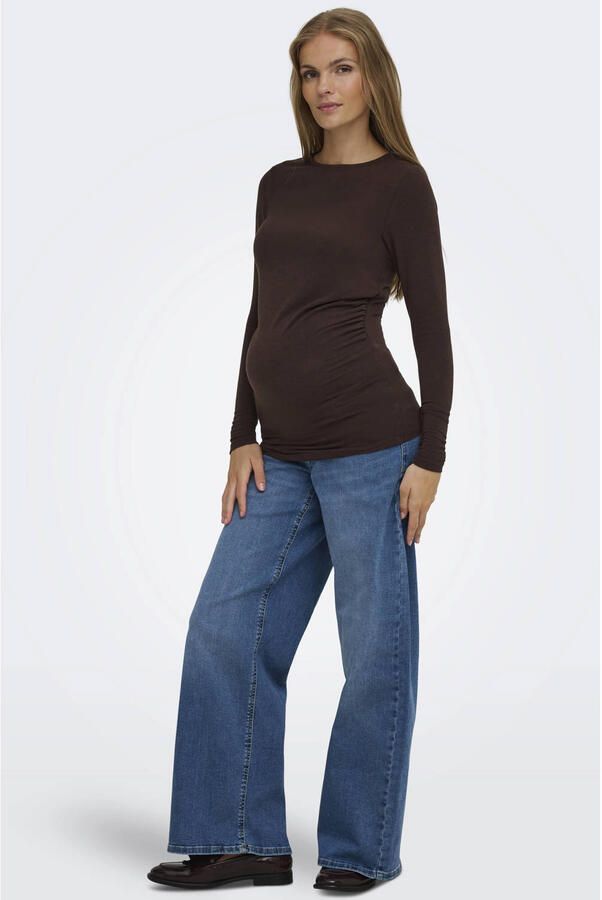 ONLY MATERNITY zwangerschaps longsleeve donkerbruin - Foto 2