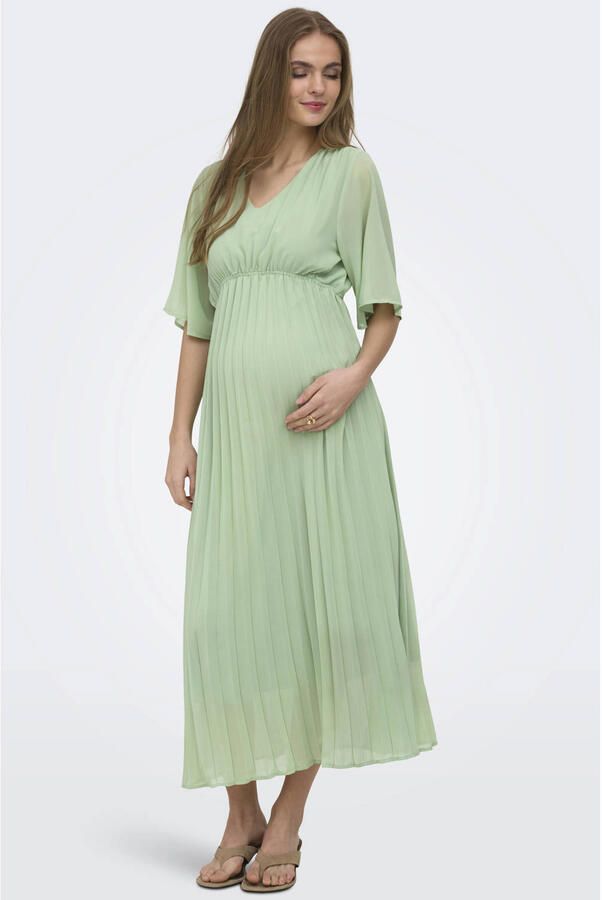 ONLY MATERNITY zwangerschaps maxi jurk lichtgroen - Foto 3