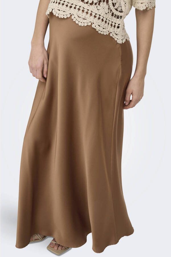 ONLY MATERNITY zwangerschaps maxi rok bruin - Foto 2