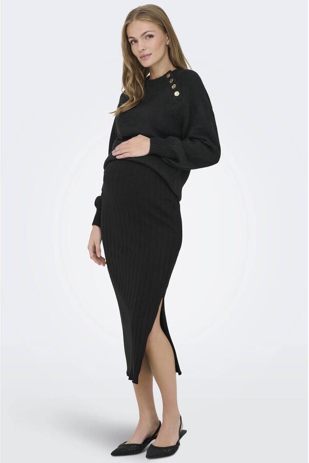 ONLY MATERNITY zwangerschaps midi rok zwart - Foto 3