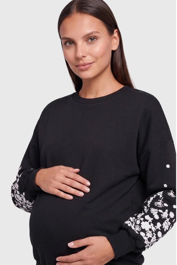 ONLY MATERNITY zwangerschaps sweater zwart Trui Dames Katoen Ronde hals maat XXL