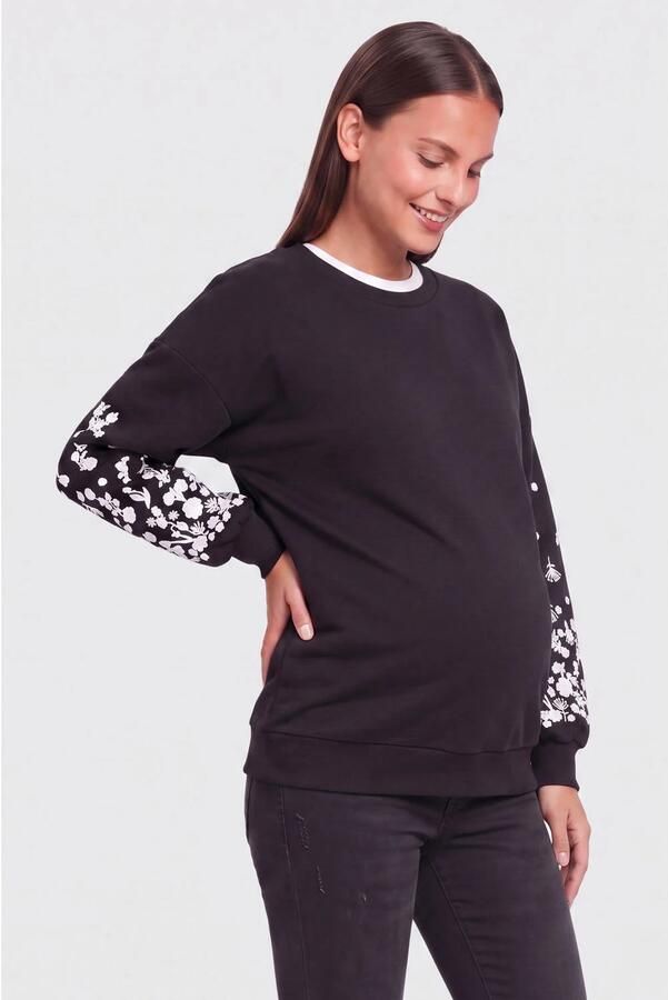 ONLY MATERNITY zwangerschaps sweater zwart Trui Dames Katoen Ronde hals maat XXL - Foto 3
