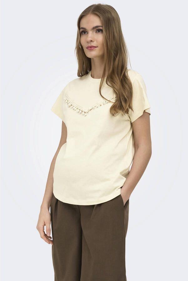 ONLY MATERNITY zwangerschaps T-shirt ecru