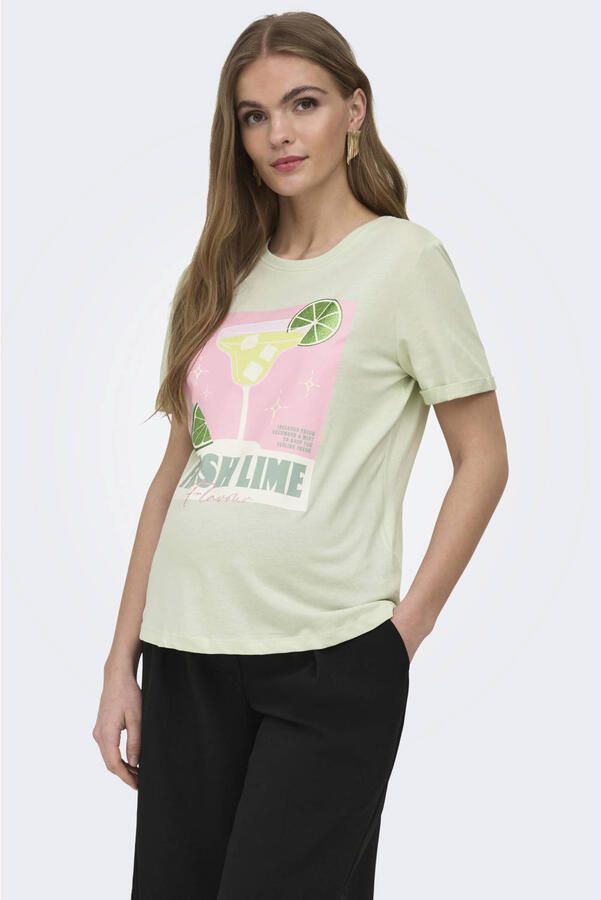 ONLY MATERNITY zwangerschaps T-shirt lichtgroen