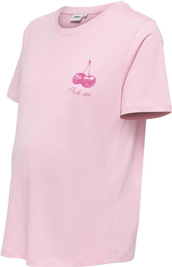 ONLY MATERNITY zwangerschaps T-shirt met backprint roze