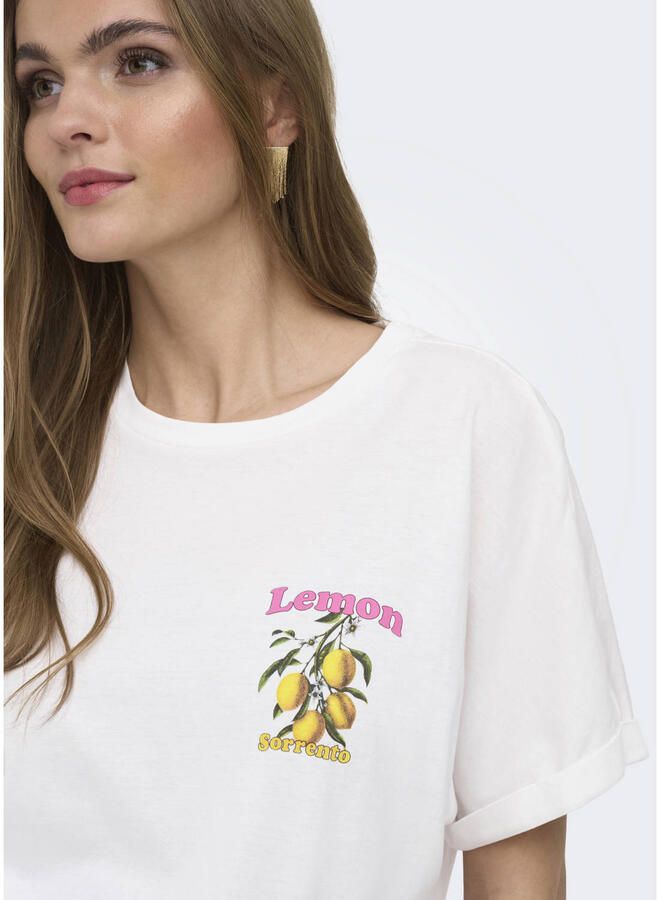ONLY MATERNITY zwangerschaps T-shirt met backprint wit - Foto 2