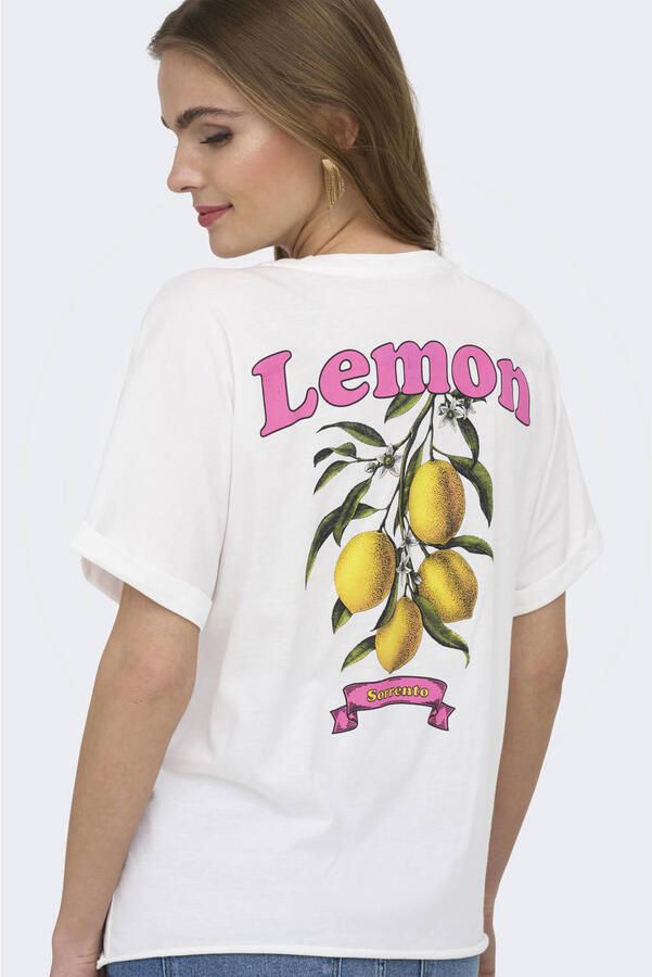 ONLY MATERNITY zwangerschaps T-shirt met backprint wit - Foto 3