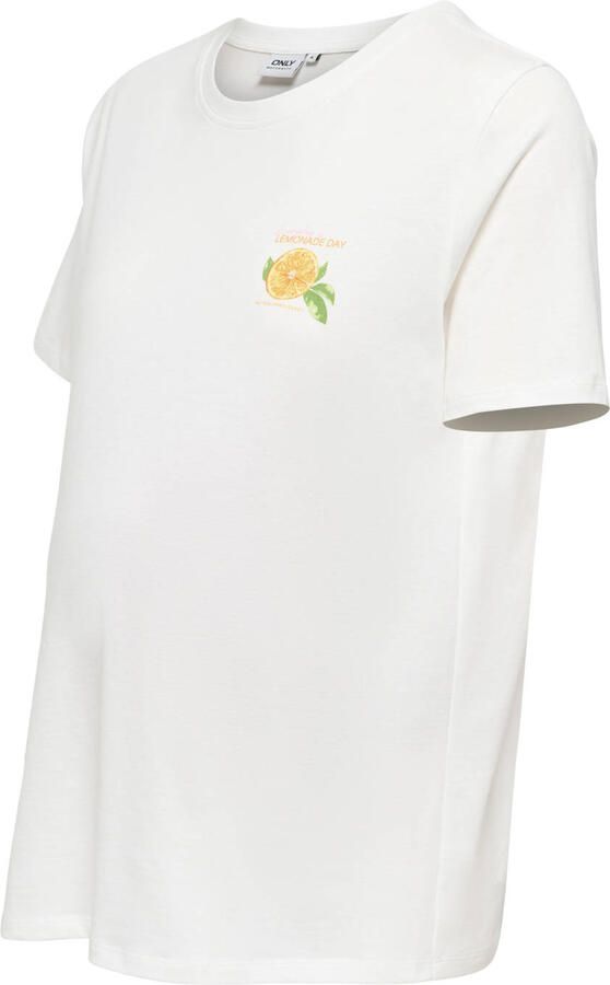 ONLY MATERNITY zwangerschaps T-shirt met backprint wit