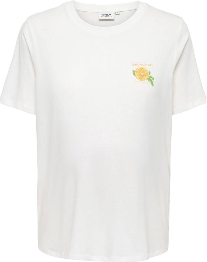 ONLY MATERNITY zwangerschaps T-shirt met backprint wit - Foto 2