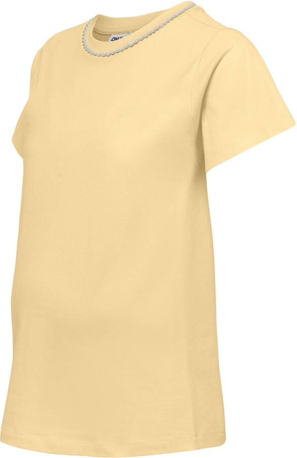 ONLY MATERNITY zwangerschaps T-shirt met parels geel