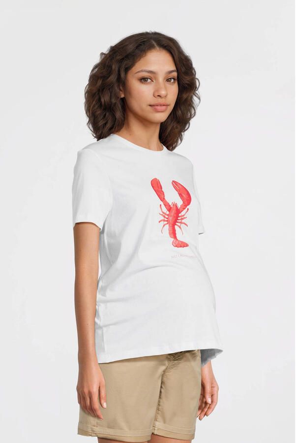 ONLY MATERNITY zwangerschaps T-shirt wit - Foto 4