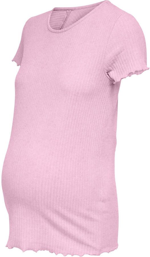 ONLY MATERNITY zwangerschaps top rib gebreid lichtroze - Foto 1