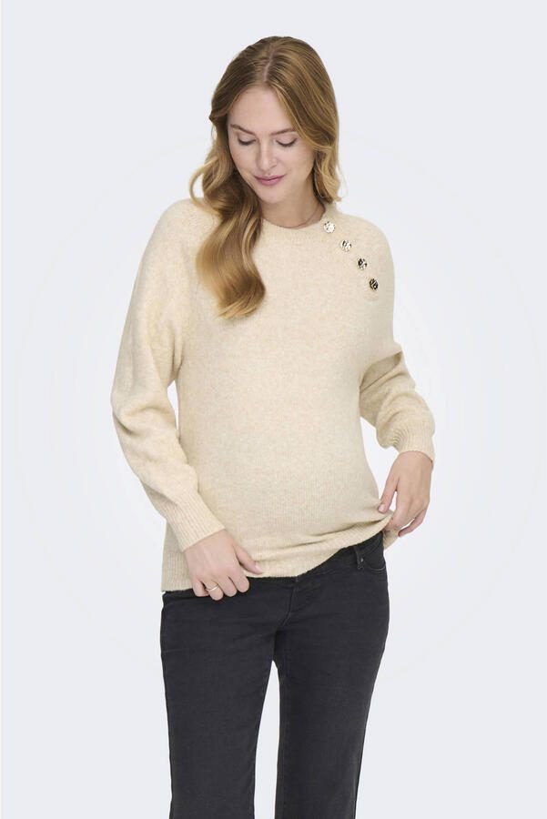 ONLY MATERNITY zwangerschaps trui beige fijn gebreid