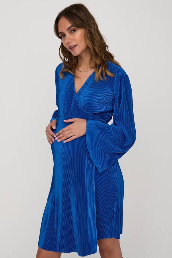 ONLY MATERNITY zwangerschapsjurk OLMCLAUDIA hardblauw Dames Polyester V-hals XXL - Foto 3