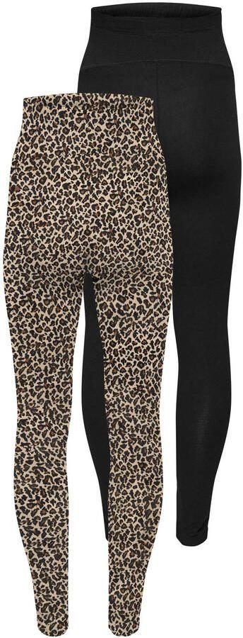 ONLY MATERNITY Zwangerschapslegging OLMLOVELY NEW LEGGING 2PCK AOP JRS NOOS (set 2-delig)