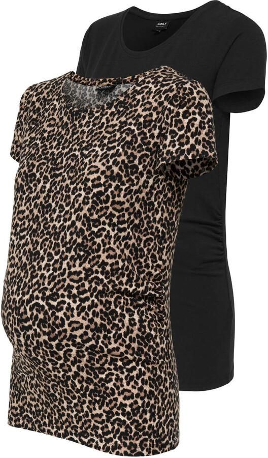 ONLY MATERNITY Zwangerschapsshirt OLMLOVELY S S ONECK AOP TOP 2PCK JRS NOO (set 2-delig) - Foto 2