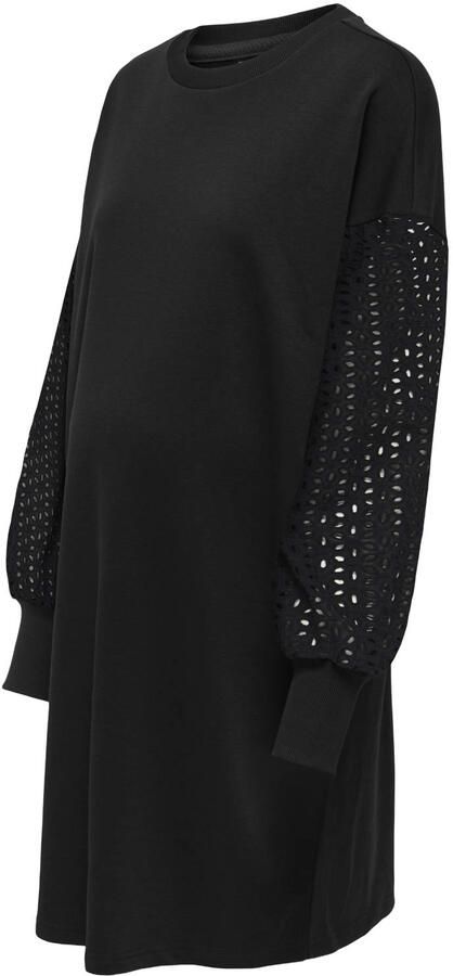 ONLY MATERNITY zwangerschapssweatjurk met broderie zwart