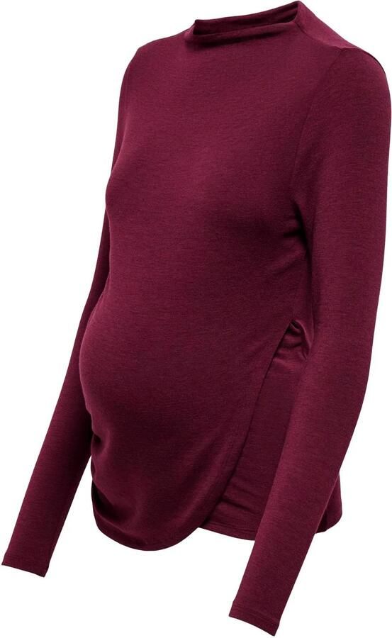 ONLY MATERNITY zwangerschapstop aubergine Paars Dames Polyester Opstaande kraag maat XXL - Foto 3