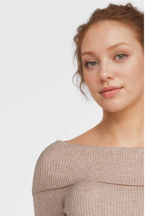 ONLY MATERNITY pullover lichtbruin Trui Dames Viscose Off shoulder Effen XXL - Foto 1