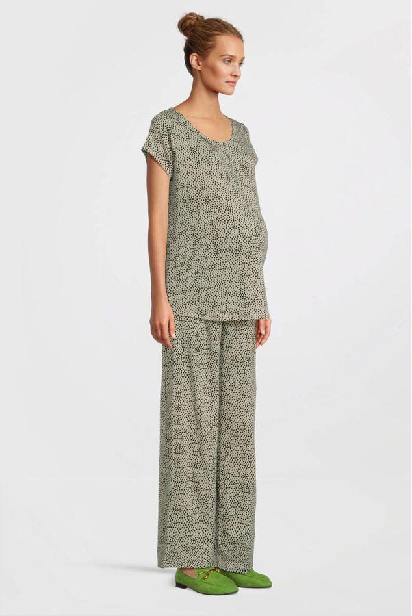 ONLY MATERNITY zwangerschapstop OLMPAULINE met stippen ecru zwart Dames Polyester Ronde hals XXL - Foto 4