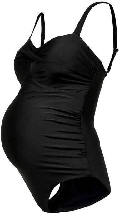 ONLY MATERNITY zwangerschapsbadpak OLMMELLY zwart Dames Polyester S